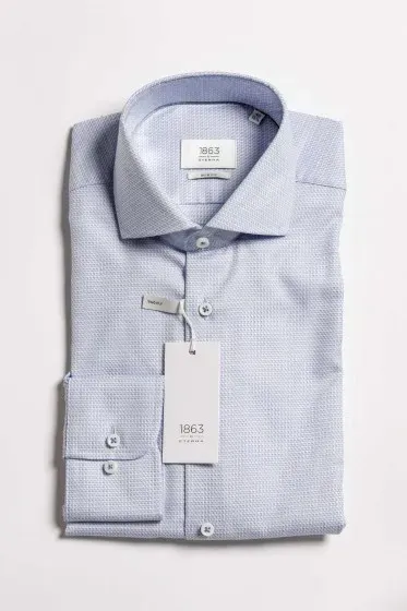 Eterna Eterna Slim fit kék mintás ing