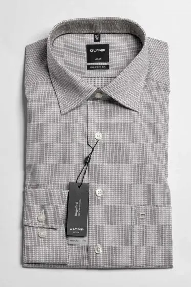 Olymp Modern fit szürke mintás ing