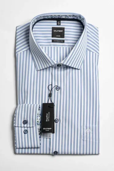 Olymp Modern fit kék-fehér csíkos ing