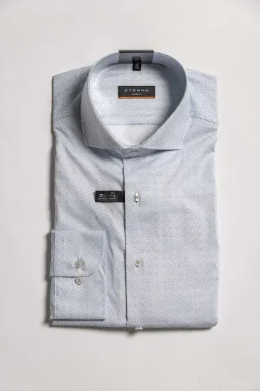 Eterna Slim fit kék mintás ing